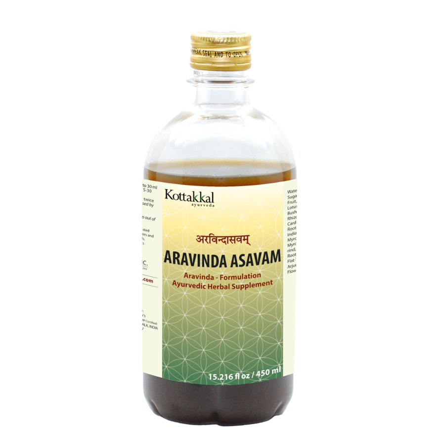 Aravinda Asavam Bottle, Ayurvedic Product manufactured by Arya Vaidya Sala, Kottakkal Ayurveda for USA Distribution