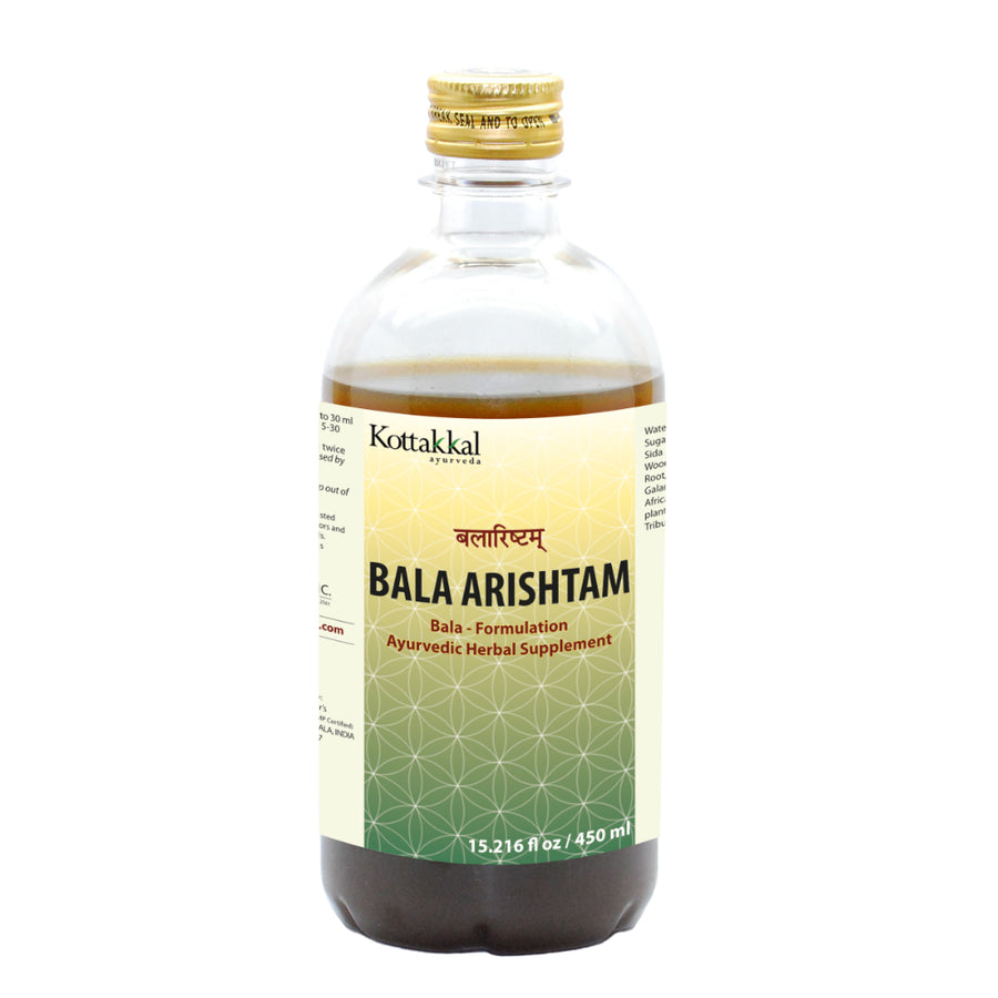 Bala Arishtam Bottle, Ayurvedic Product manufactured by Arya Vaidya Sala, Kottakkal Ayurveda for USA Distribution