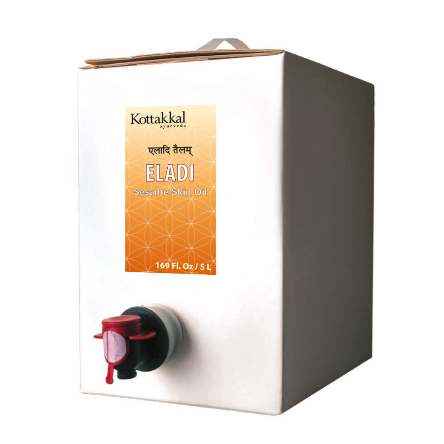 Eladi Skin Oil Bottle, Ayurvedic Product manufactured by Arya Vaidya Sala, Kottakkal Ayurveda for USA Distribution