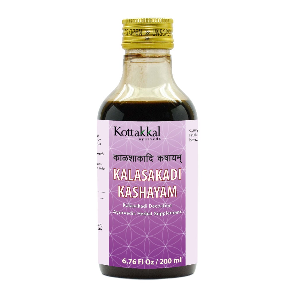 Kalasakadi Kashayam Bottle, Ayurvedic Product manufactured by Arya Vaidya Sala, Kottakkal Ayurveda for USA Distribution