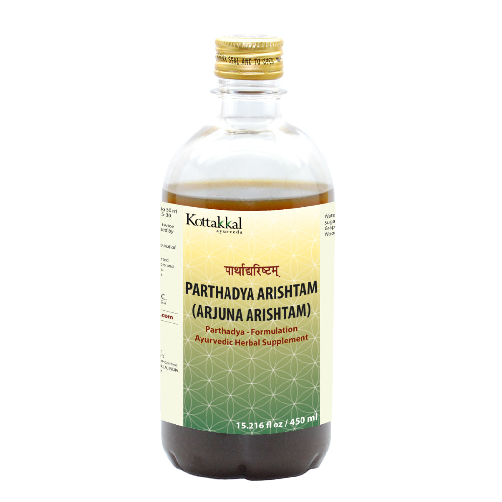 Parthadya Arishtam Bottle, Ayurvedic Product manufactured by Arya Vaidya Sala, Kottakkal Ayurveda for USA Distribution