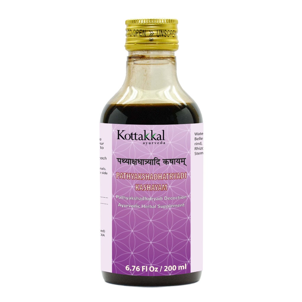 Pathyakshadhatryadi Kashayam Bottle, Ayurvedic Product manufactured by Arya Vaidya Sala, Kottakkal Ayurveda for USA Distribution