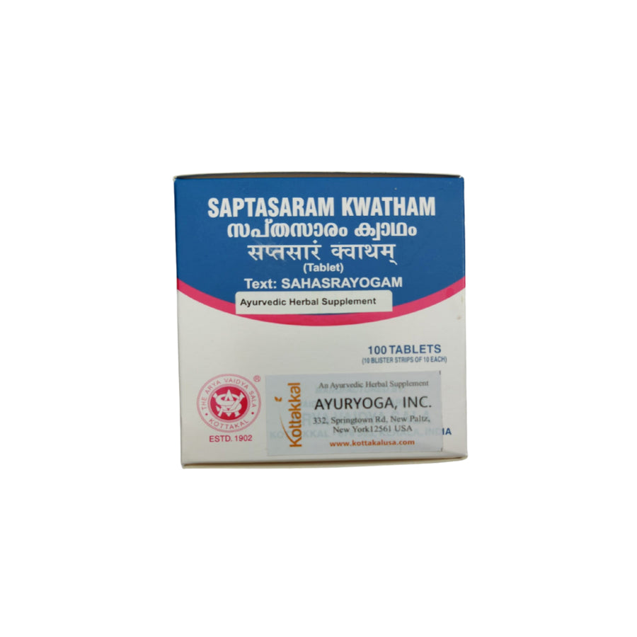 Saptasaram Kwatham Box, Ayurvedic Product manufactured by Arya Vaidya Sala, Kottakkal Ayurveda for USA Distribution