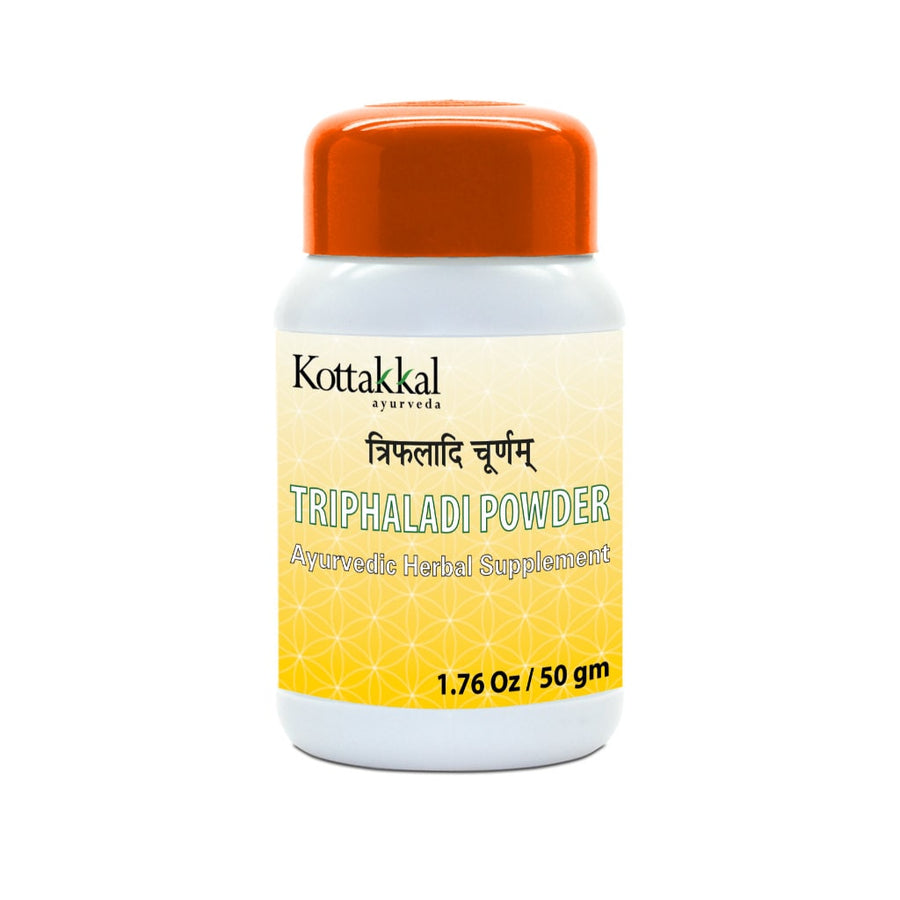 Triphaladi Churnam Bottle, Ayurvedic Product manufactured by Arya Vaidya Sala, Kottakkal Ayurveda for USA Distribution