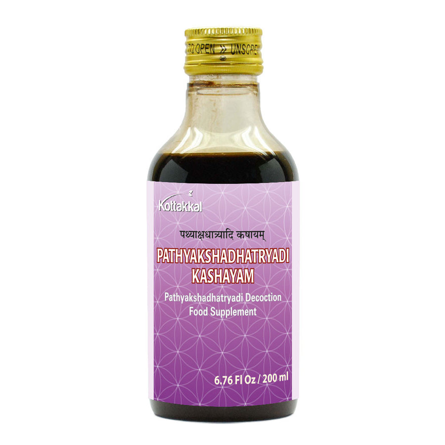 Pathyakshadhatryadi Kashayam Bottle, Ayurvedic Product manufactured by Arya Vaidya Sala, Kottakkal Ayurveda for USA Distribution